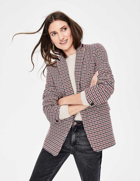 Bramley Blazer Red, Navy & Ivory Check Women Boden | Boden (US)