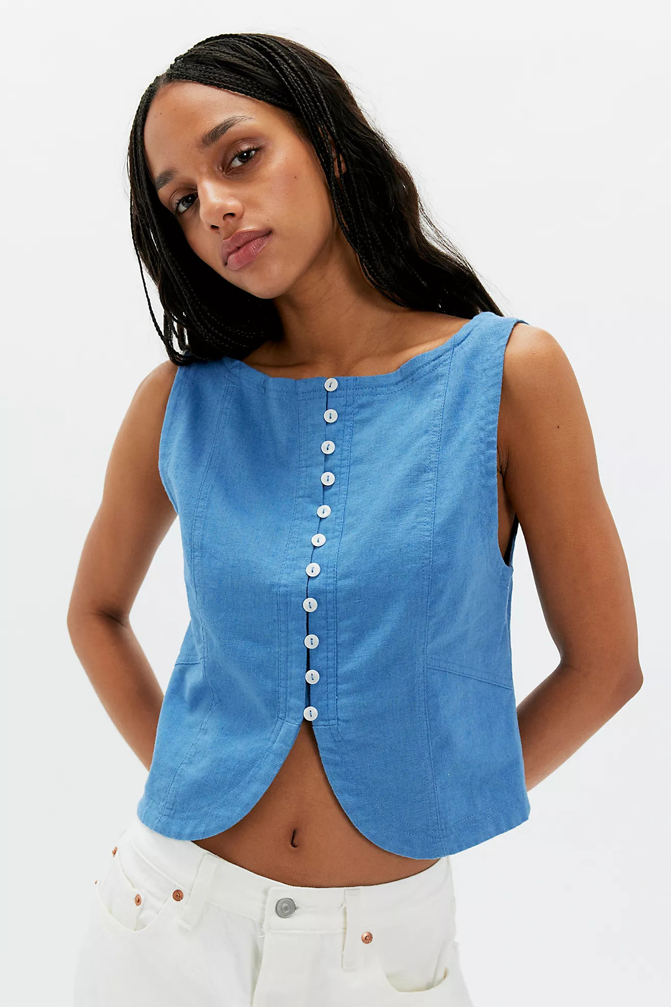 We The Free By The Sea Linen Tank | Free People (Global - UK&FR Excluded)