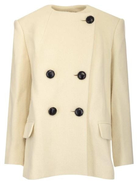 Isabel Marant Ibridgea Round Neck Double Breasted Coat | Cettire Global