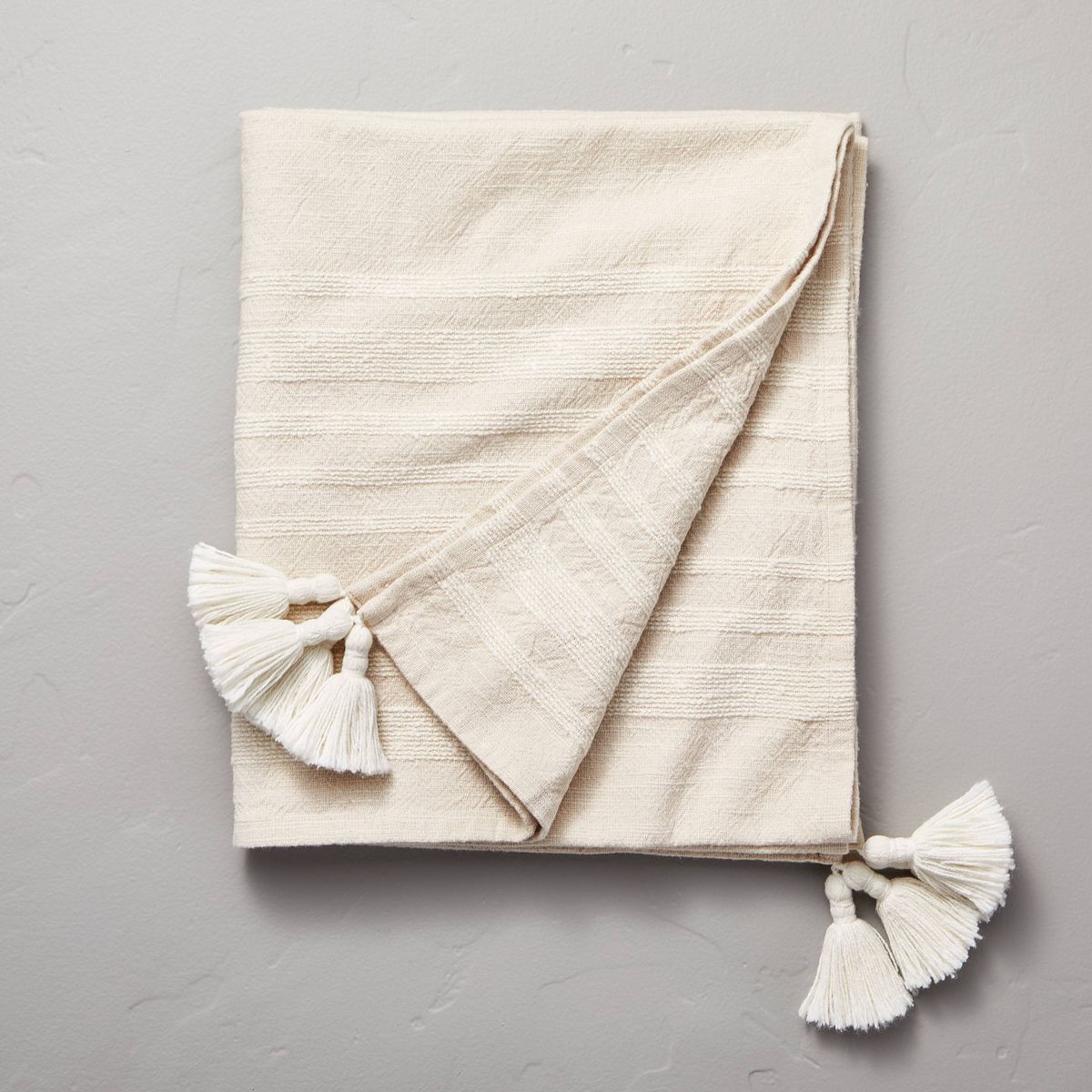 Heathered Stripe Tasseled Woven Throw Blanket - Hearth & Hand™ with Magnolia | Target