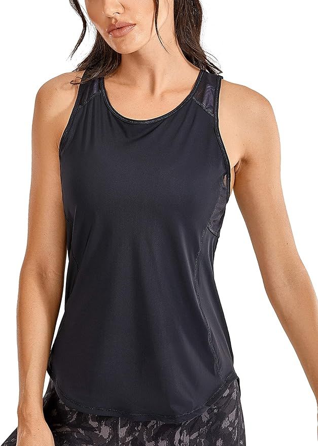 CRZ YOGA Women's Breezy Feeling Mesh Yoga Tank Tops Quick Dry Workout Active Gym Shirts | Amazon (US)