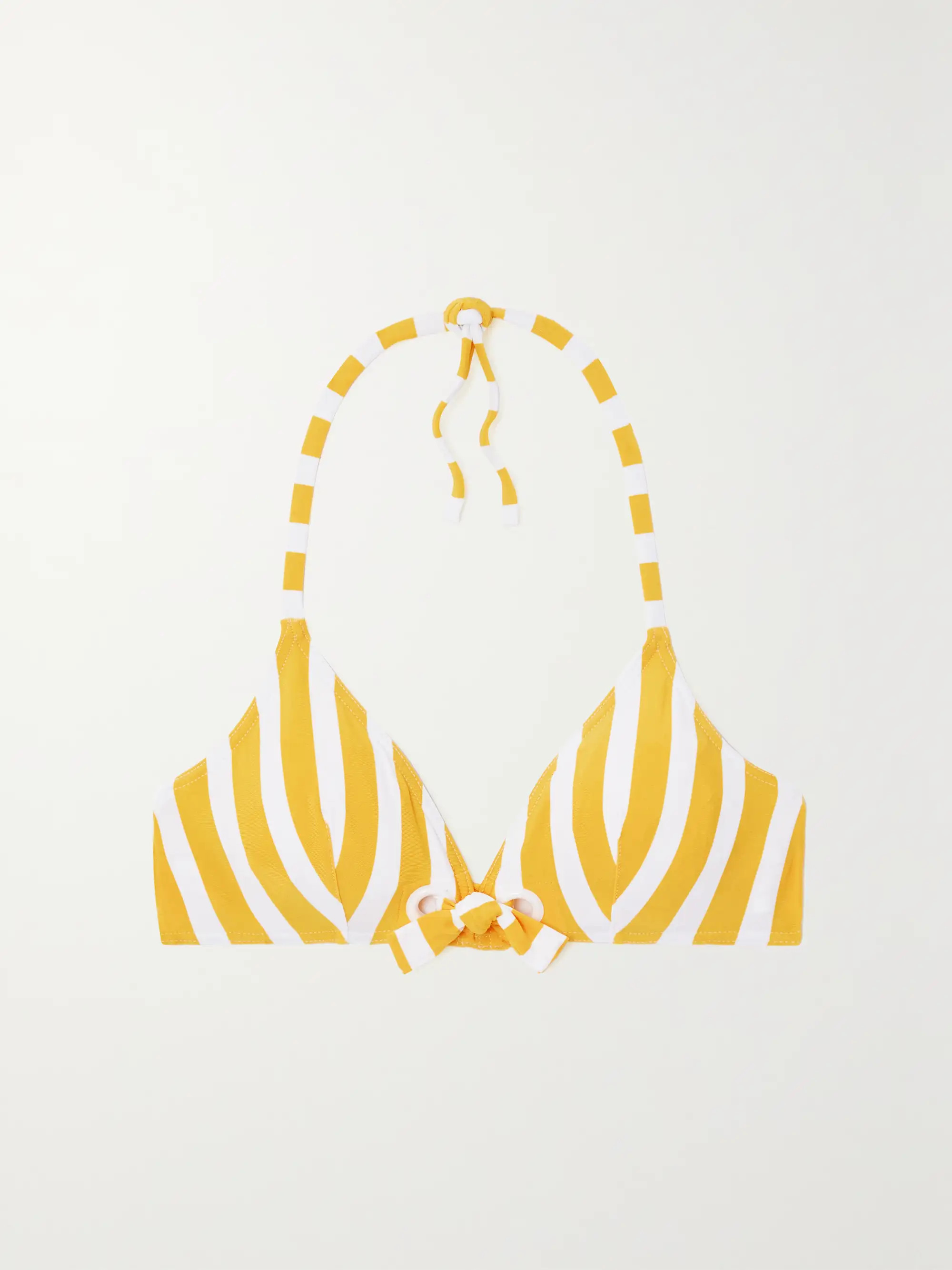Samba Mucho eyelet-embellished striped triangle bikini top | NET-A-PORTER APAC