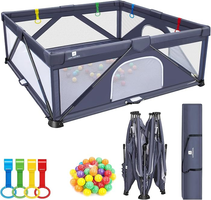 Baby Playpen, 47"x47"(15.5 sq. ft Space), Foldable Large Playpen for Babies and Toddlers, Indoor ... | Amazon (US)