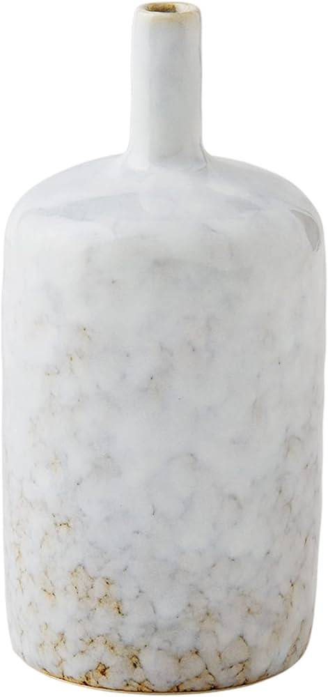 Mud Pie White Reactive Long Neck Vase, Small, 7.5" x 3.5" | Amazon (US)