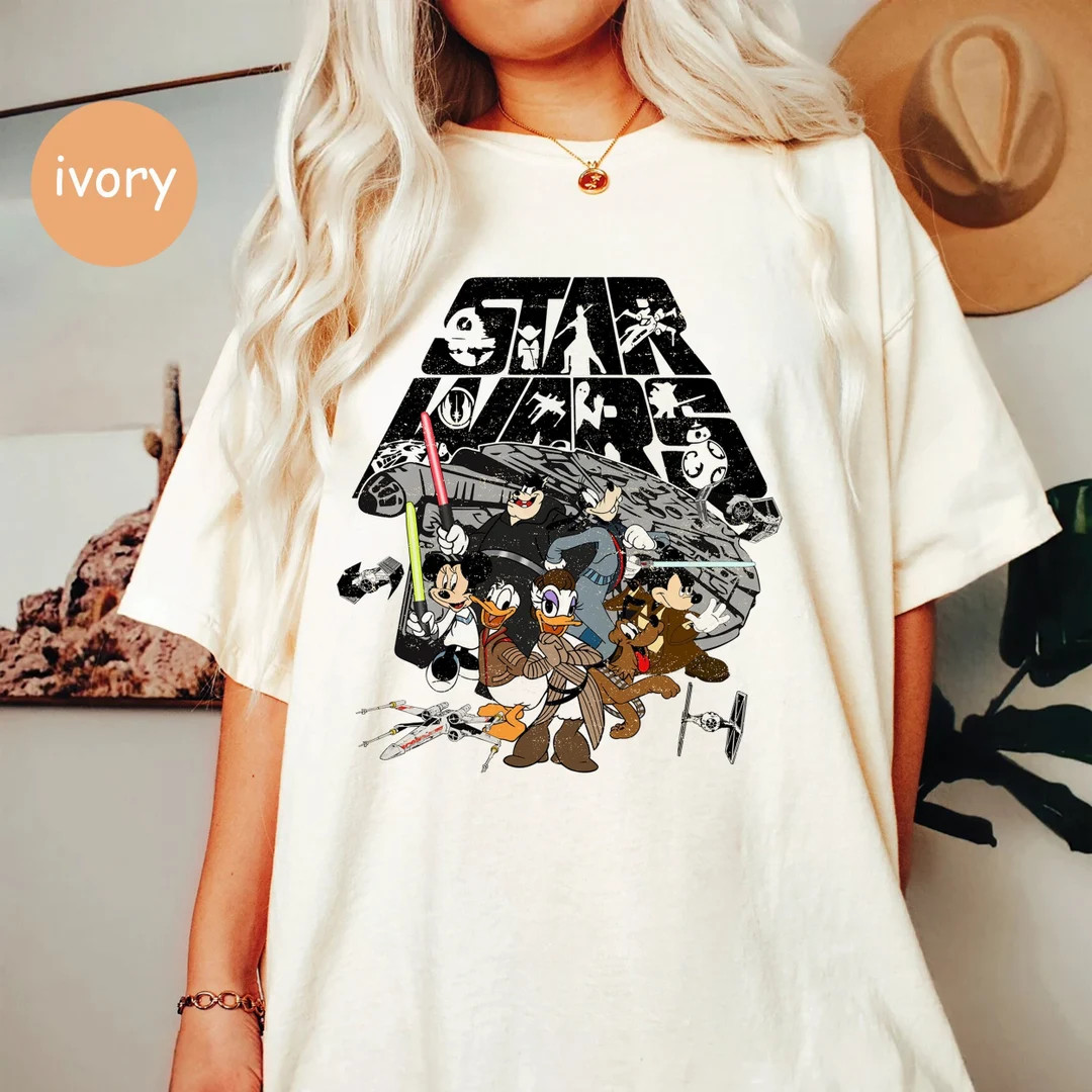 Vintage Disney Star War Mickey And Friends Comfort Colors, Disney Star War Shirt, Galaxy Edge, Di... | Etsy (US)