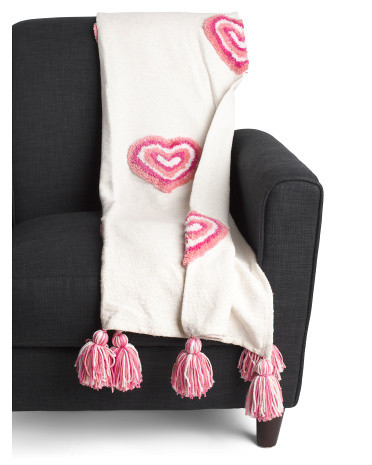 Groovy Hearts Tufted Throw | TJ Maxx