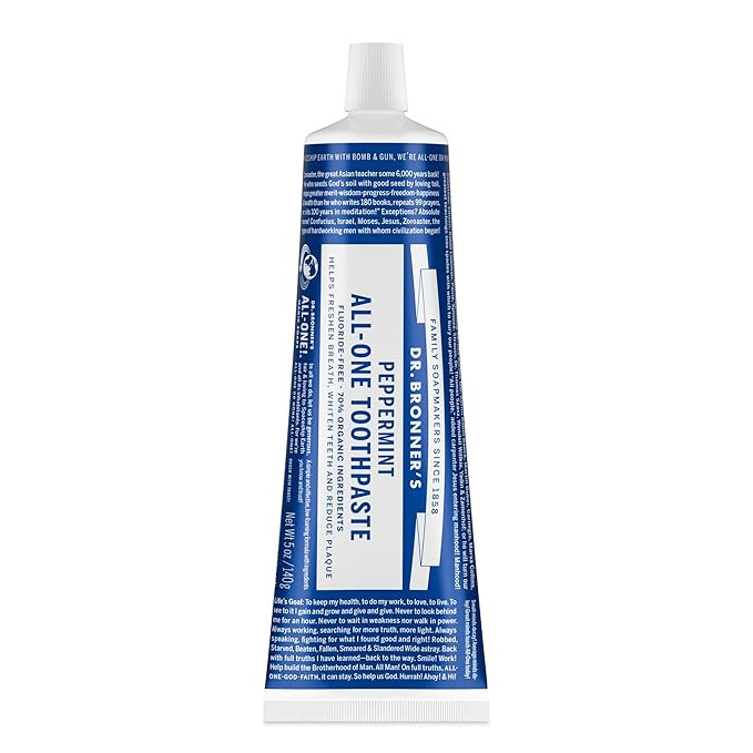 Dr. Bronner’s All-One Toothpaste – Peppermint, 5 oz, 1-Pack – Fluoride-Free Toothpaste for ... | Amazon (US)