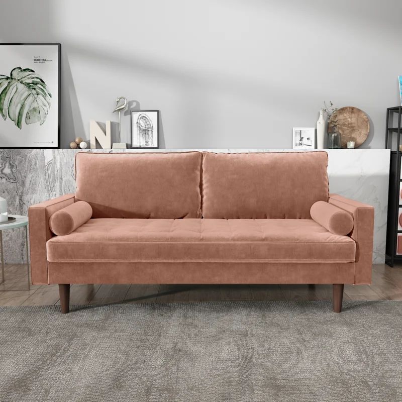 Chretien 70'' Velvet Square Arm Sofa | Wayfair North America