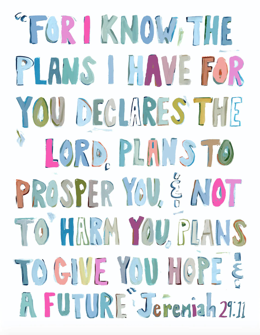 Jeremiah 29:11 PINKS on paper | Chelsea McShane Art