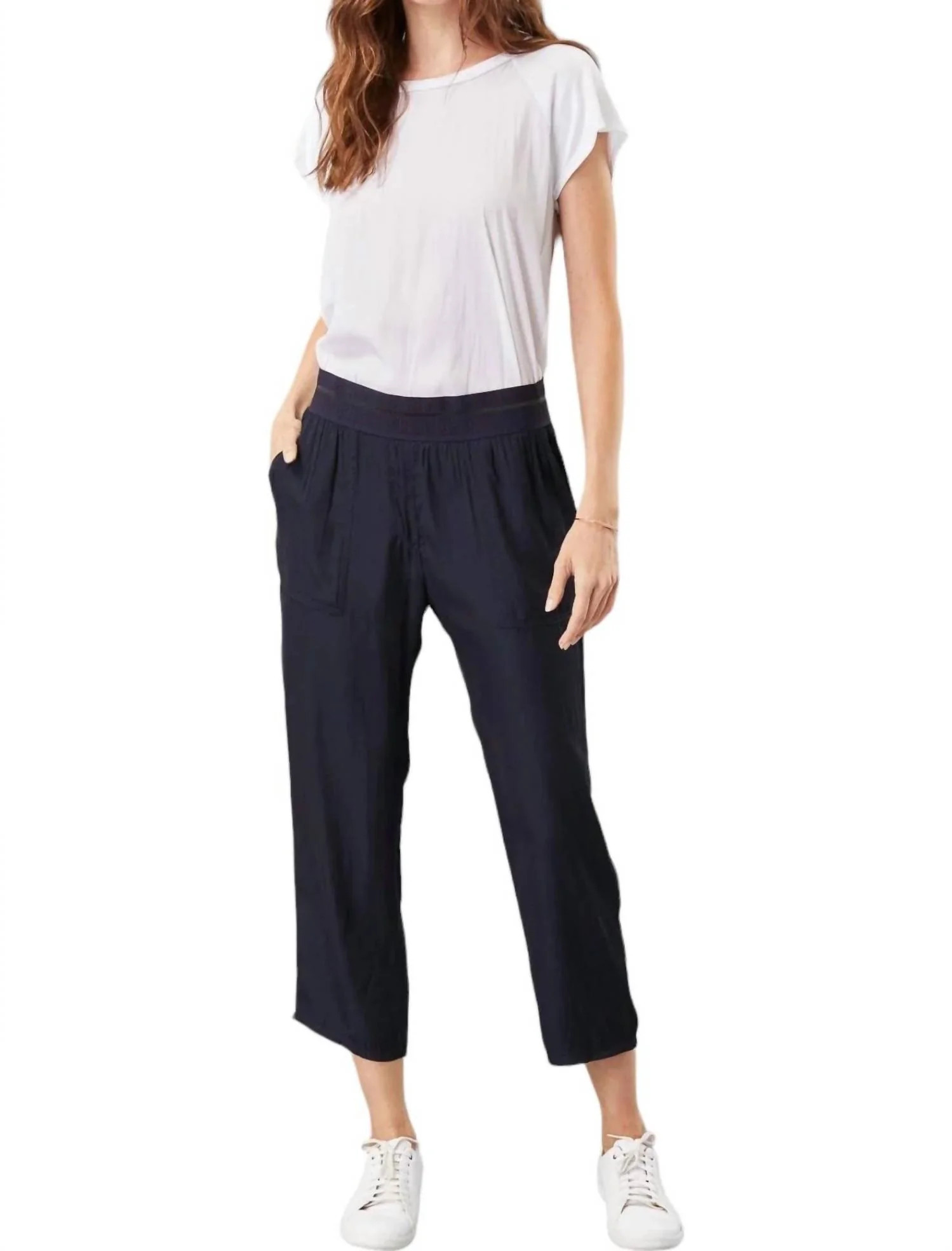 Satin Cropped Jogger Pants In Nightwatch | Shop Simon