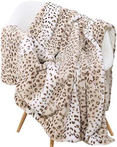 Amazon.com: Sedona House Fuzzy Faux Fur Cheetah Throw Blanket,Lightweight Plush Cozy Soft Microfi... | Amazon (US)