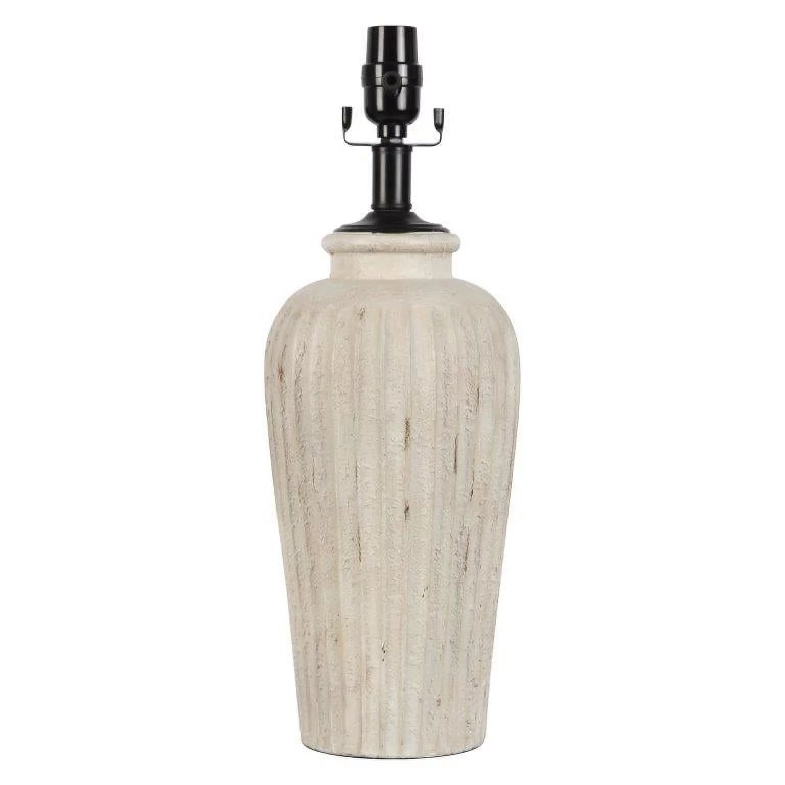 Simplee Adesso Beige Ribbed Ceramic Table Lamp Base, 18"H, Transitional, Adult Use | Walmart (US)