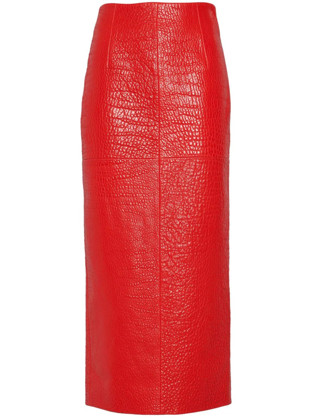 Prada nappa-leather midi skirt - Red | Farfetch Global