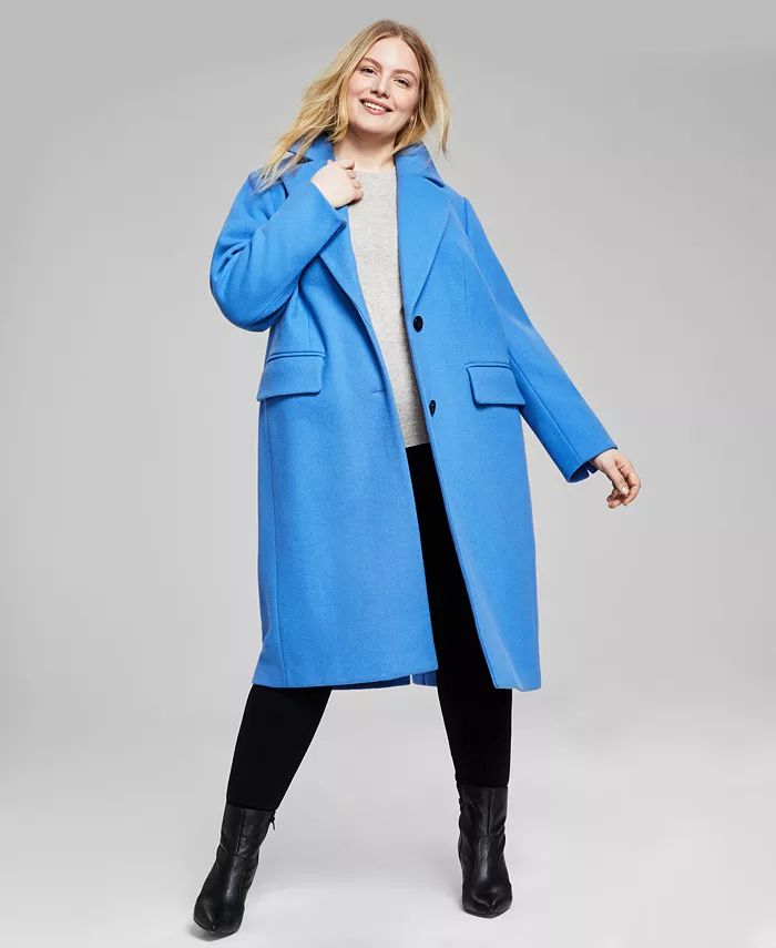 Women's Plus Size Single-Breasted Coat, Created for Macy's | Macy's