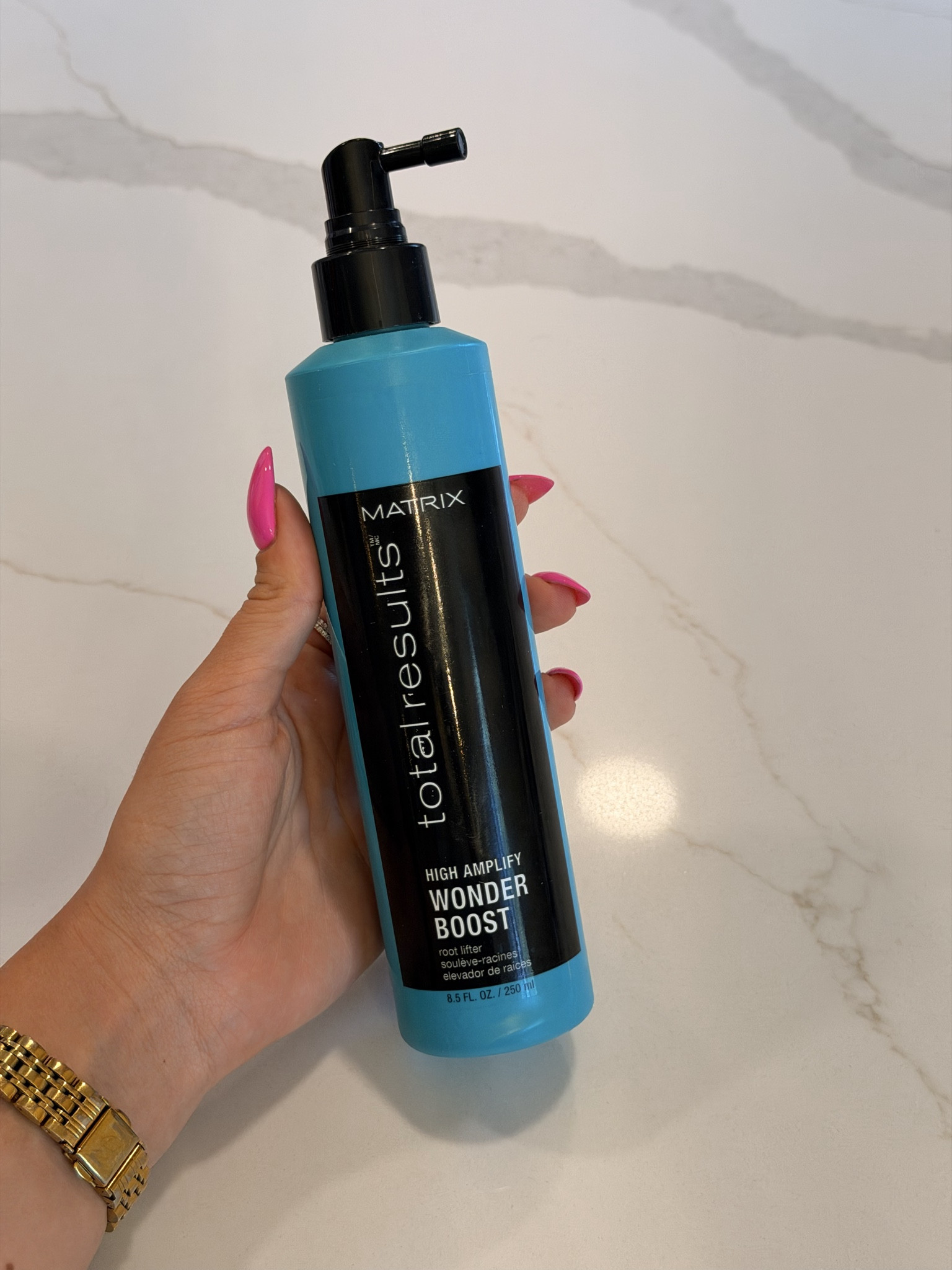 A couple of sprays at the roots and once you blow dry, it will amplify the volume!!
