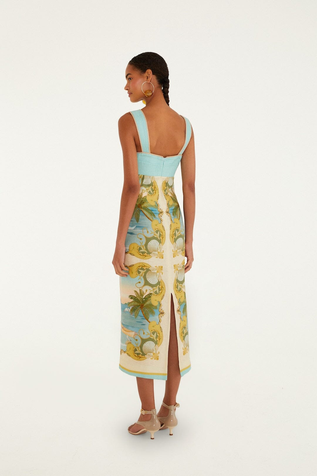Multicolor Royal Sea Euroflax Premium Linen Maxi Dress | FARM Rio | FarmRio (US)