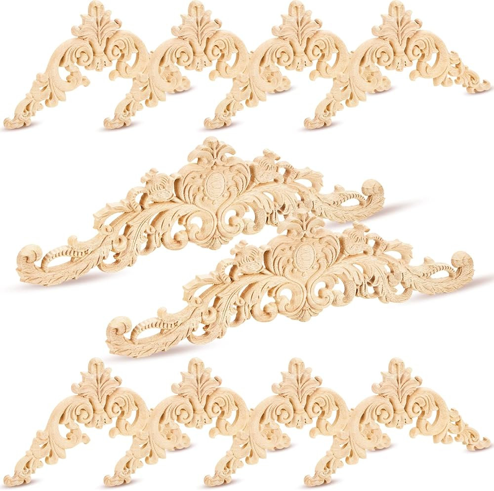 Wood Appliques and Onlays Wood Appliques for Furniture Decorative Wooden DIY Carved Onlay for Bed... | Amazon (US)