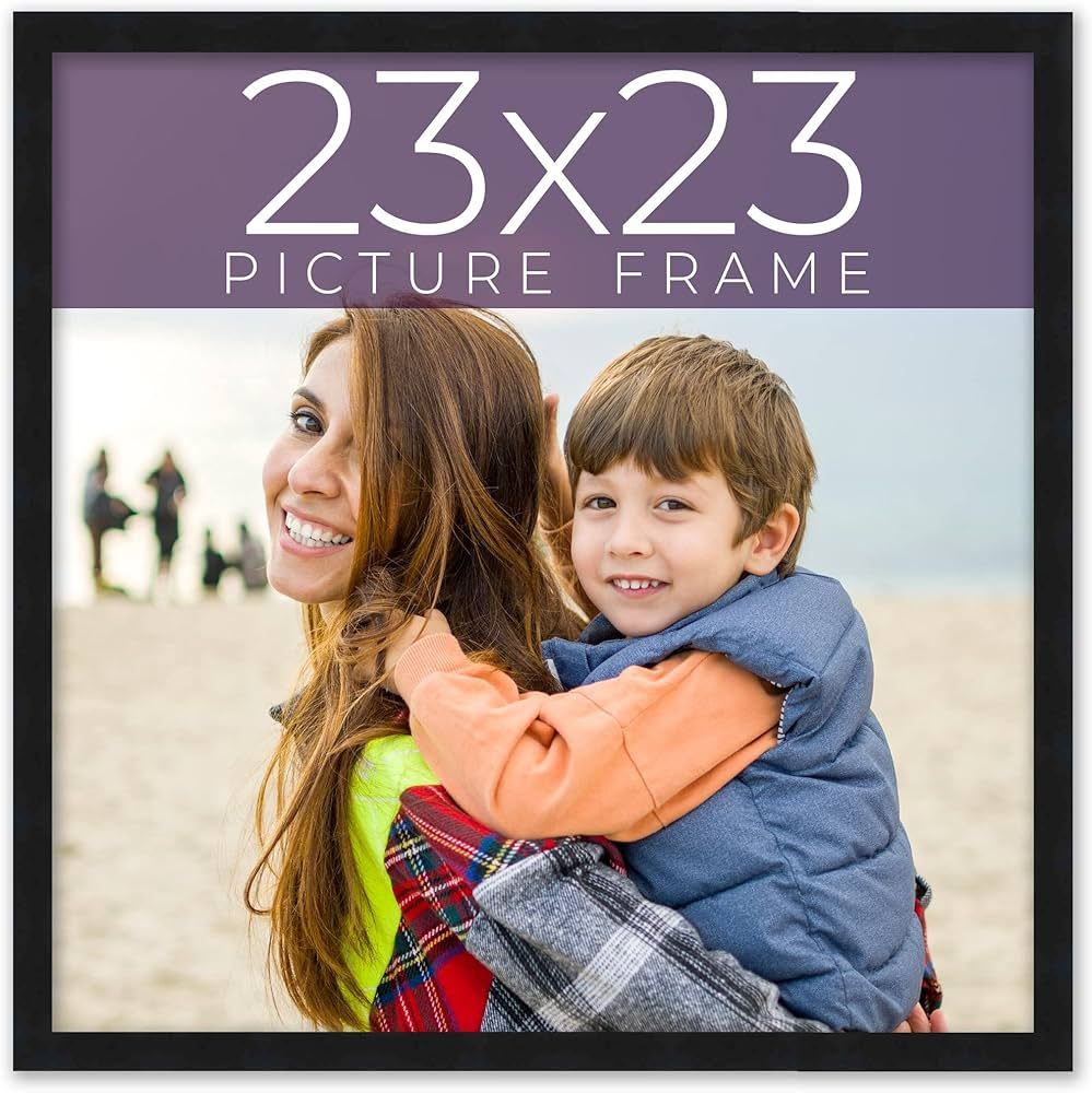 23x23 Frame Black Real Wood Picture Frame Width 0.75 Inches | Interior Frame Depth 0.5 Inches | B... | Amazon (US)