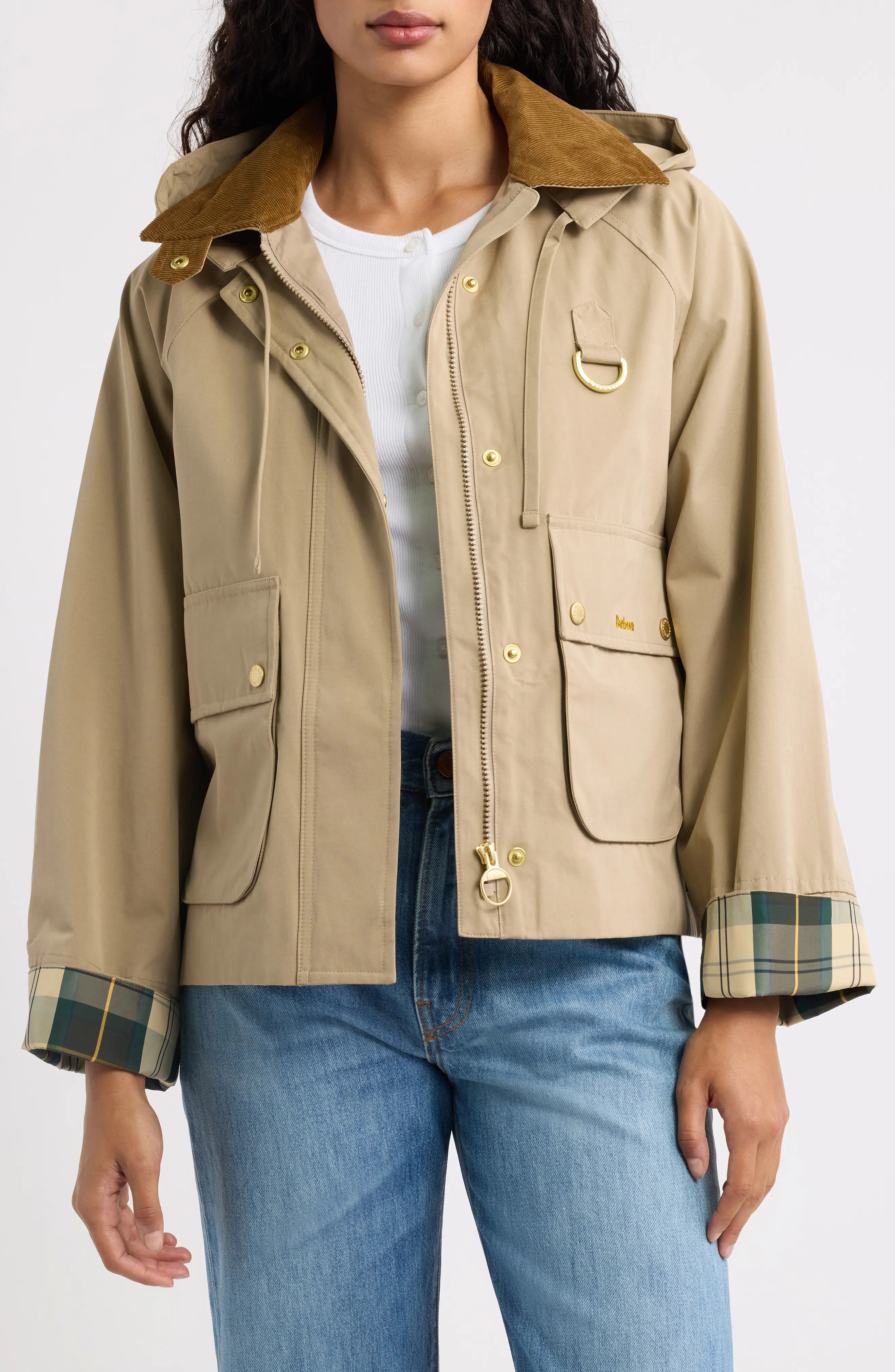 Barbour Terrington Showerproof Jacket in Olive/shadow Classic at Nordstrom, Size 14 | Nordstrom