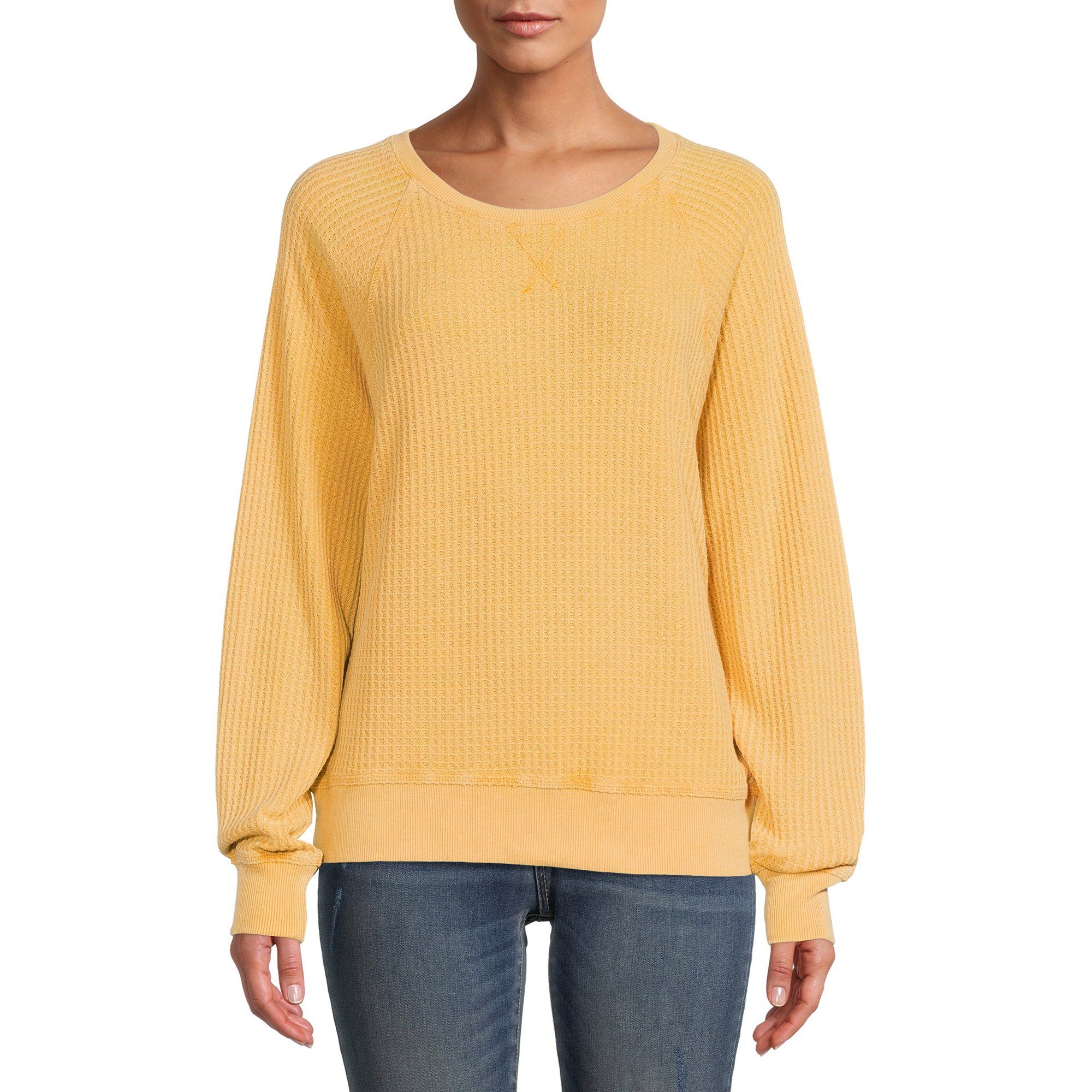 Time and Tru Women's Waffle Knit Pullover | Walmart (US)