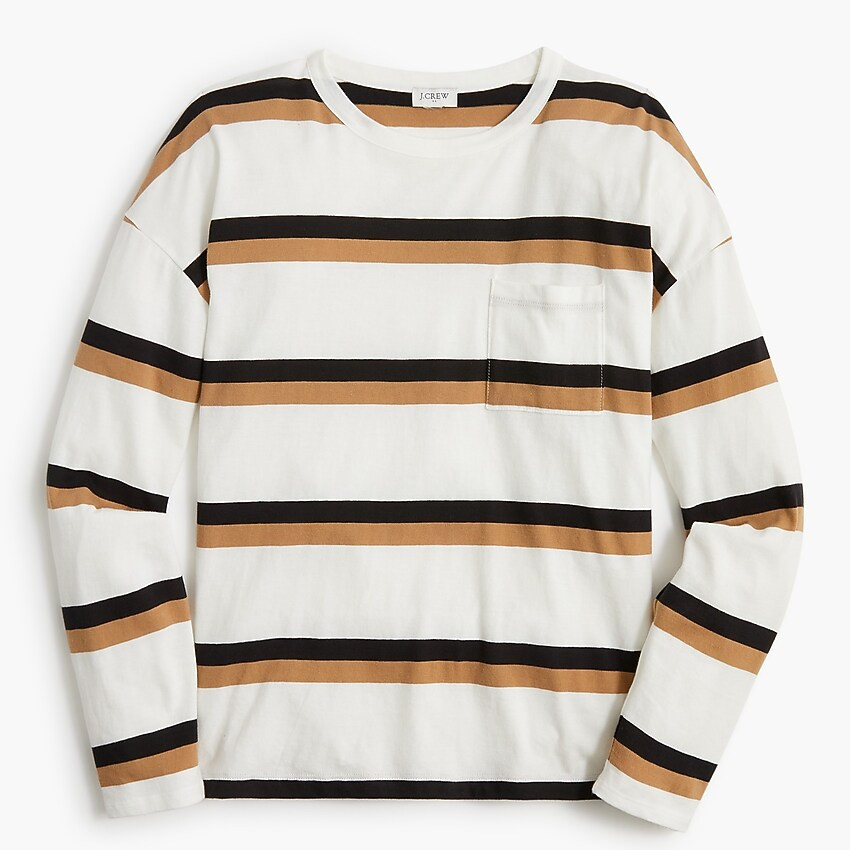 Striped long-sleeve pocket tee | J.Crew Factory