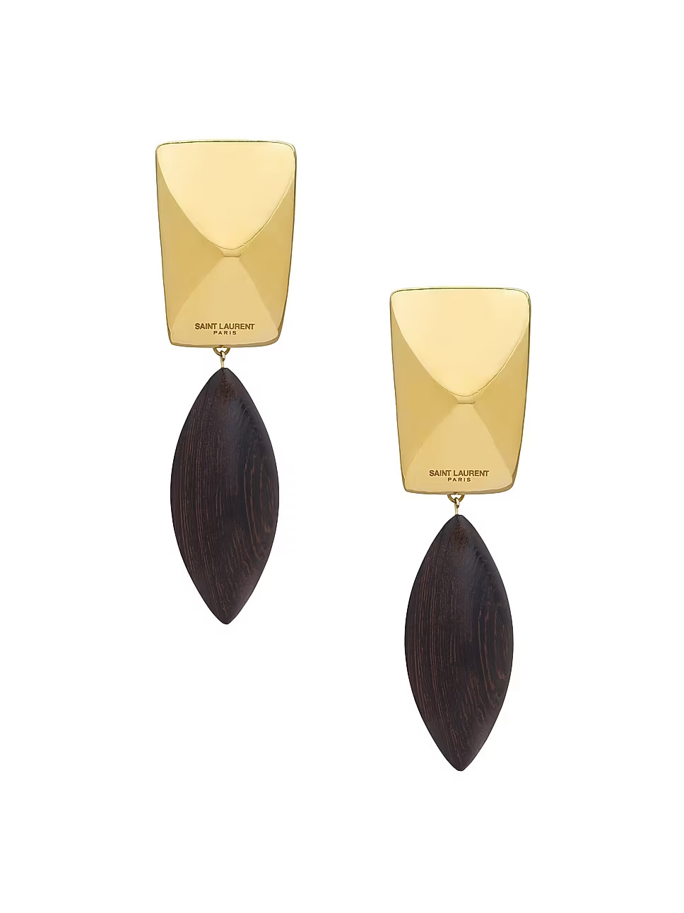 Pyramid Earrings in Wood and Metal | Saks Fifth Avenue