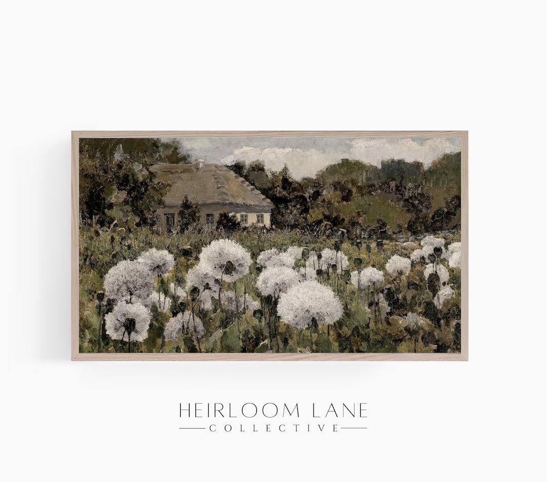 Vintage Hydrangeas Painting Instant Digital Download Frame TV Size (3840 x 2160) | Flower Field H... | Etsy (US)