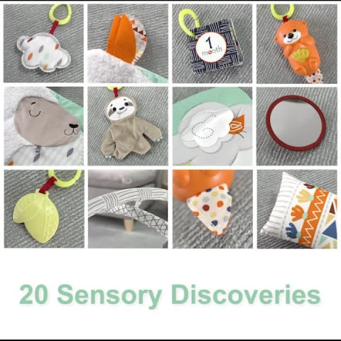 Fisher-Price Perfect Sense Deluxe Gym Baby Playmat with Tummy Wedge & 6 Sensory Toys | Walmart (US)