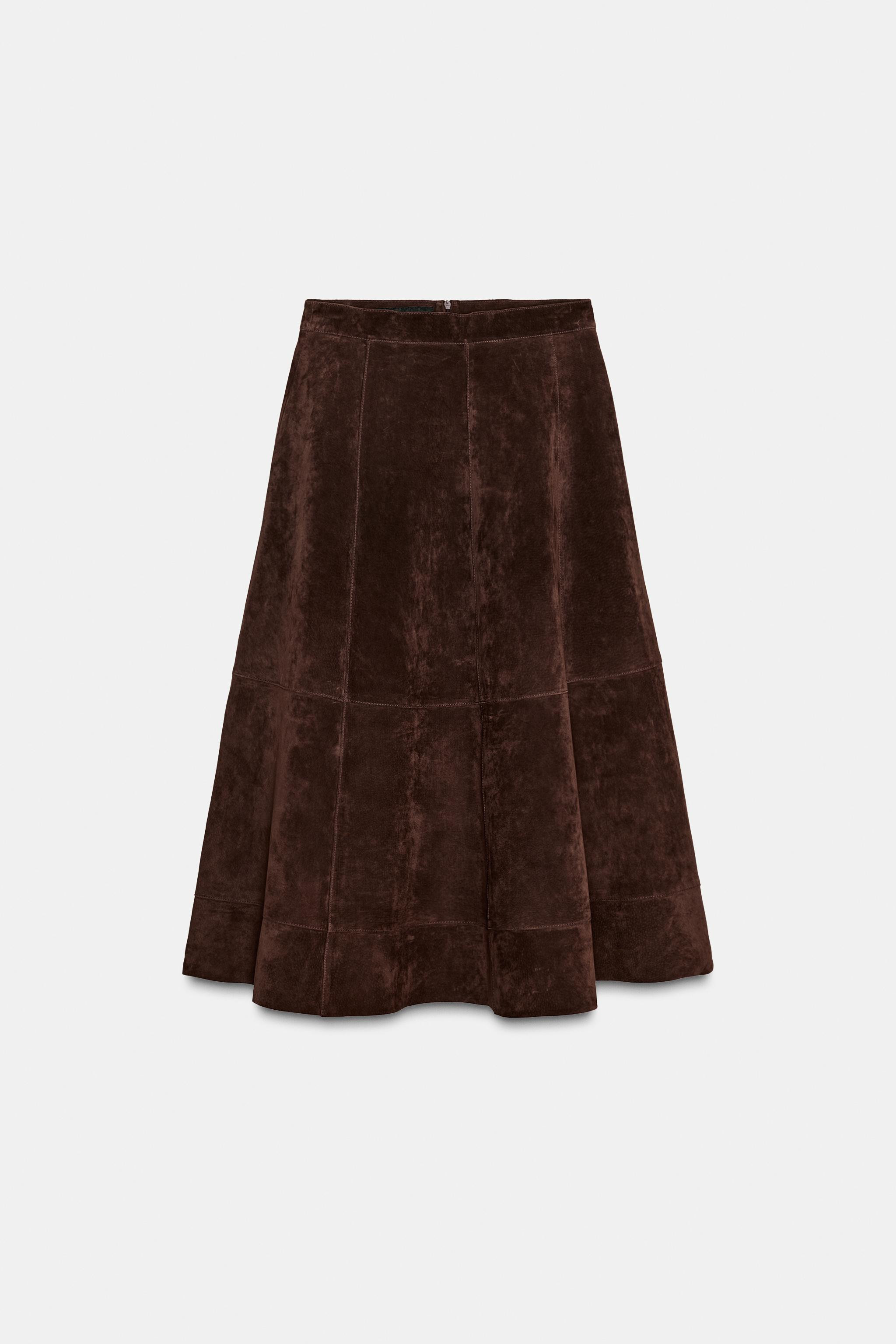 100% SUEDE LAYERED SKIRT | Zara UK