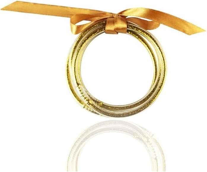 All Weather Bracelets Glitter Jelly Bracelets Set Lightweight Cute Bracelets Best Gifts for Women... | Amazon (US)