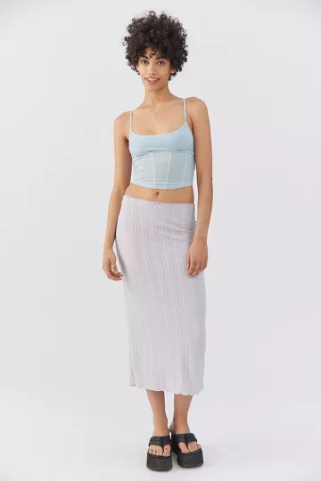 UO Clair Lace Midi Skirt | Urban Outfitters (US and RoW)