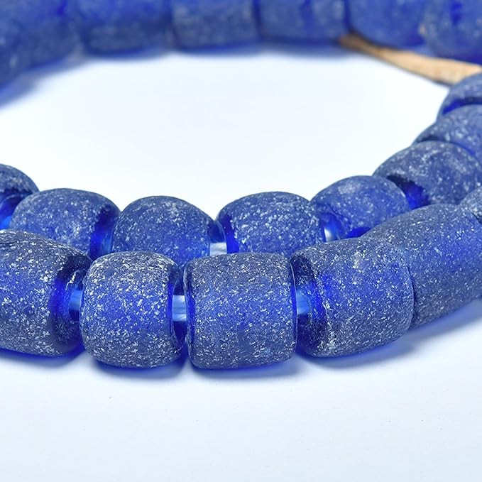 Recycled Glass Beads 18-20mm Handmade 24 Inch Strand Approx 34 Beads for Jewelry Making, Crafts a... | Amazon (US)