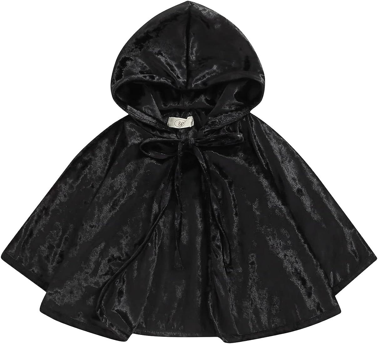 RSRZRCJ Kids Halloween Cape Baby Boy Girl Lace-Up Velvet Hooded Cloak Wizard Witch Role Play Party C | Amazon (US)