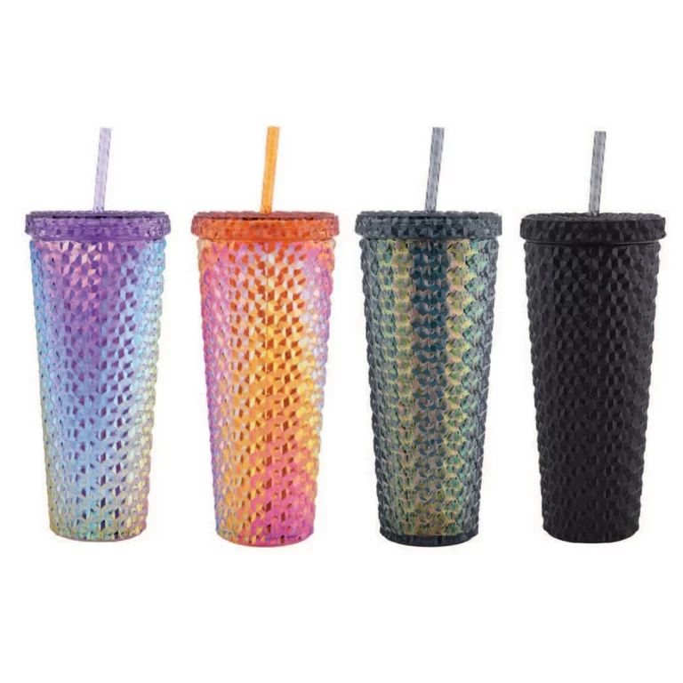 Way To Celebrate 26-Ounce Plastic Tumbler with Straw, Multi Color | Walmart (US)