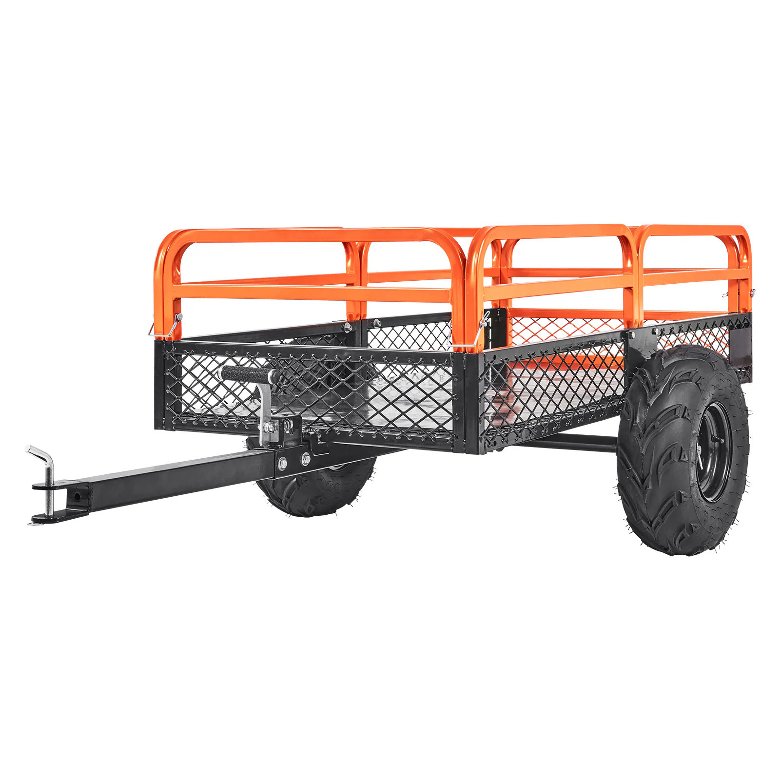 VEVOR Heavy Duty Steel ATV Dump Trailer 1500 Pound Load Capacity 15 Cubic Feet Tow Behind Dump Cart Garden Trailer with Removable Sides and 2 Tires | Lowe's