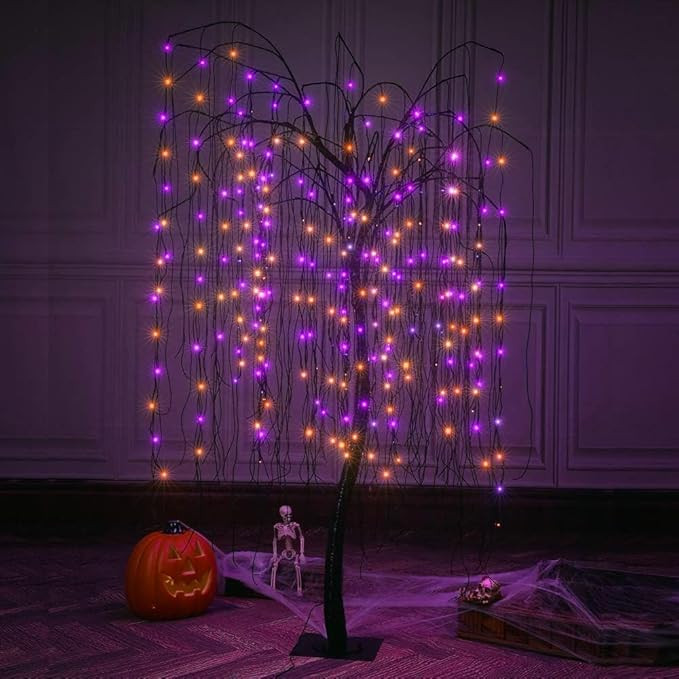LIGHTSHARE 7 Feet Halloween Willow Tree, 256 LED Lights for Home, Festival, Nativity,Party, and C... | Amazon (US)