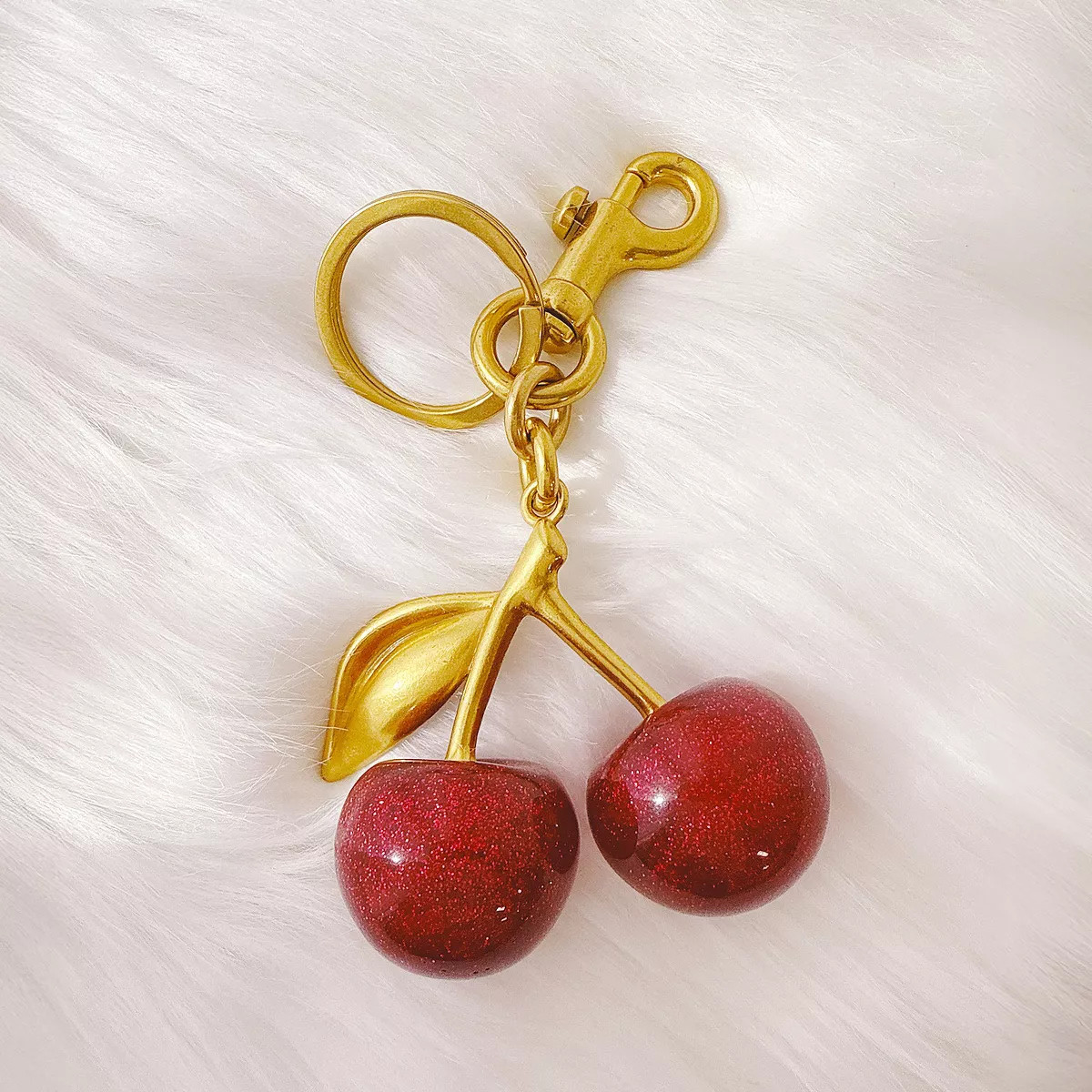 Wrapables Glittery Shimmer Cherry Bag Charm Keychain, Purse and Handbag Accessory | Target