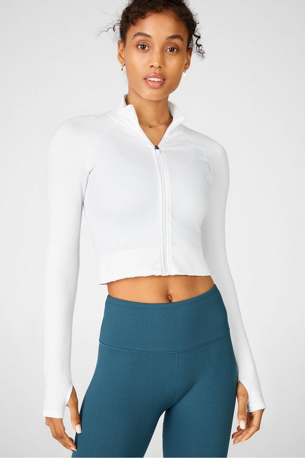 Luciana Rib Seamless Long-Sleeve Zip Up | Fabletics