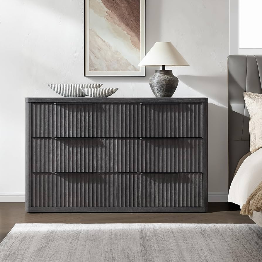 SICOTAS Dresser for Bedroom 6 Drawer Dressers & Chests of Drawers for Closet Long Large Modern TV... | Amazon (US)