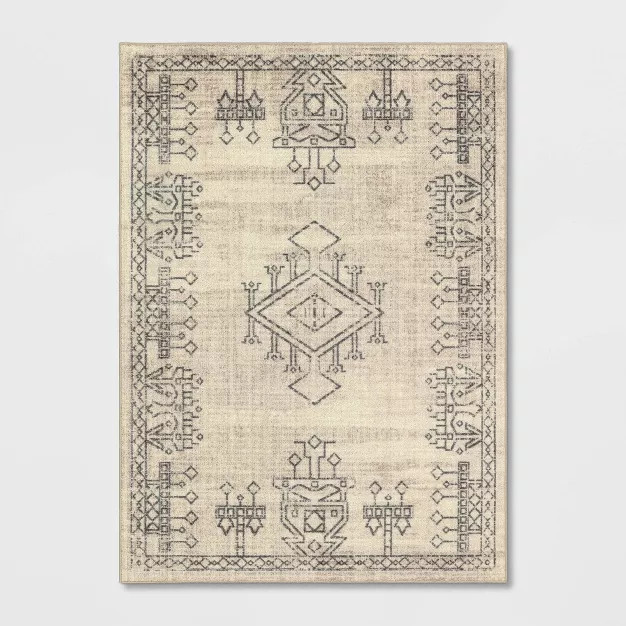 Hancock Distressed Center Motif Rug Beige - Threshold™ | Target