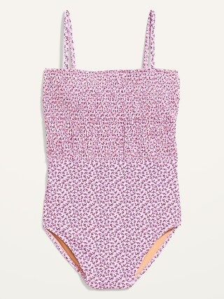 Smocked Bandeau One-Piece Swimsuit for Women | Old Navy (US)