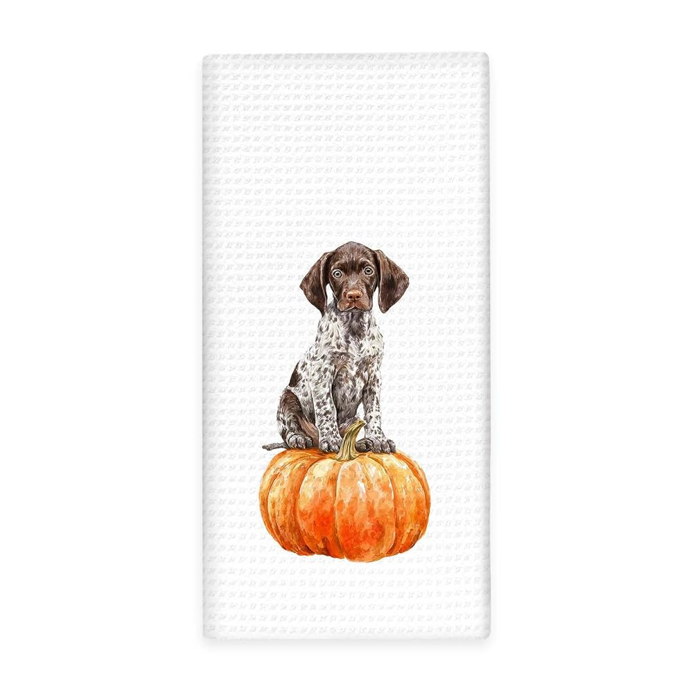 German Shorthaired Pointer Gifts Fall Kitchen Towels, Pumpkin Dog Decor Dish Towel for Kitchen, G... | Amazon (US)