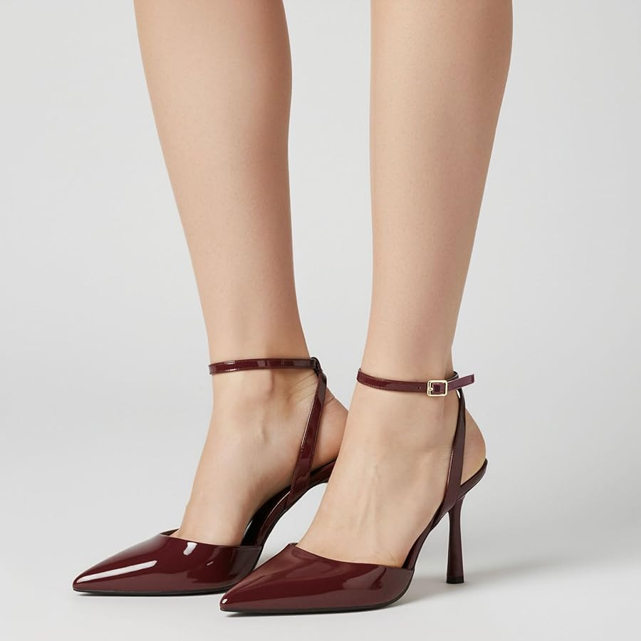 WIRALOMI Heeled Sandals for Women Pumps Pointed Toe Heels with Ankle Strap Closed Toe High Heels ... | Amazon (US)