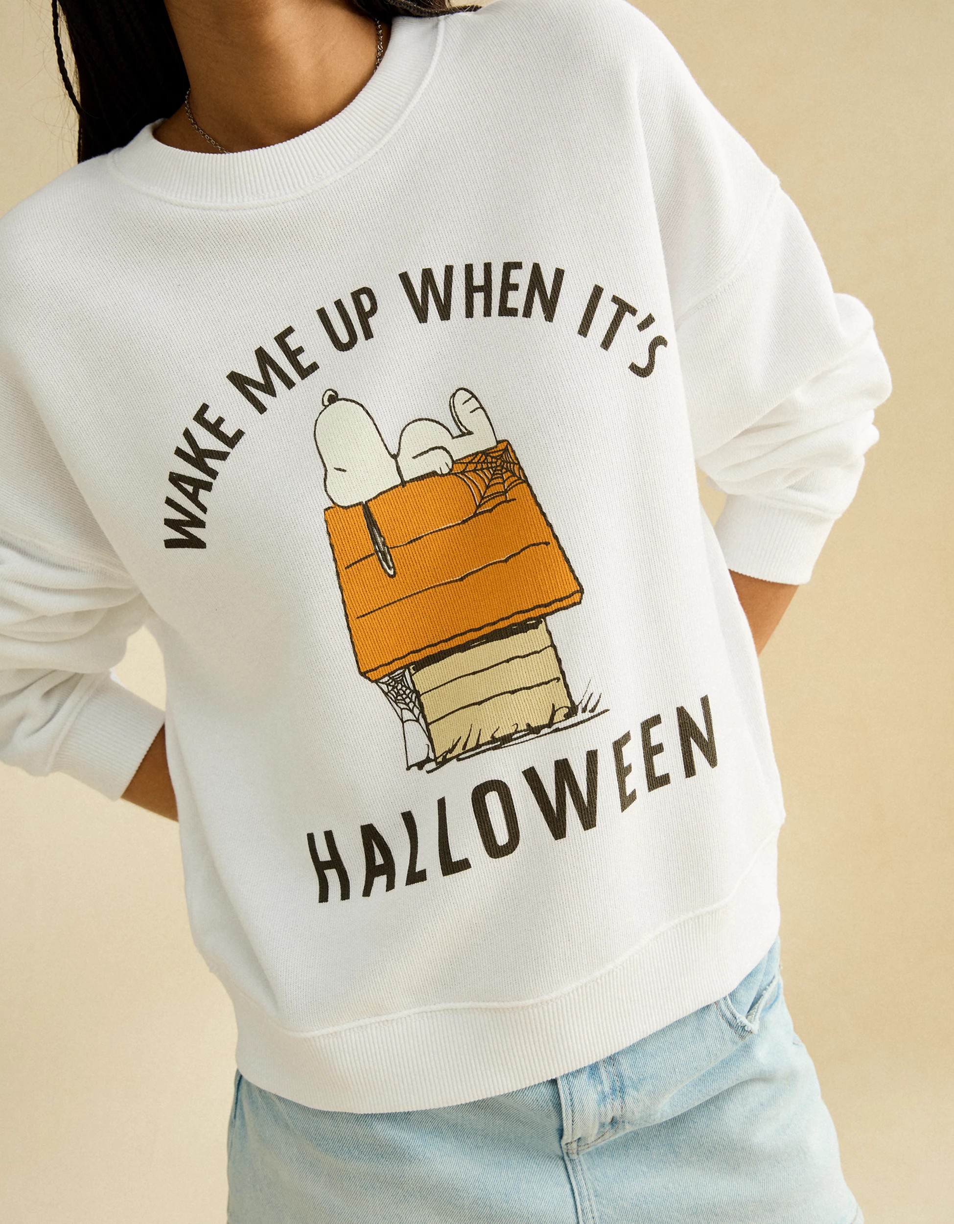 AE Peanuts Halloween Graphic Sweatshirt | American Eagle Outfitters (US & CA)