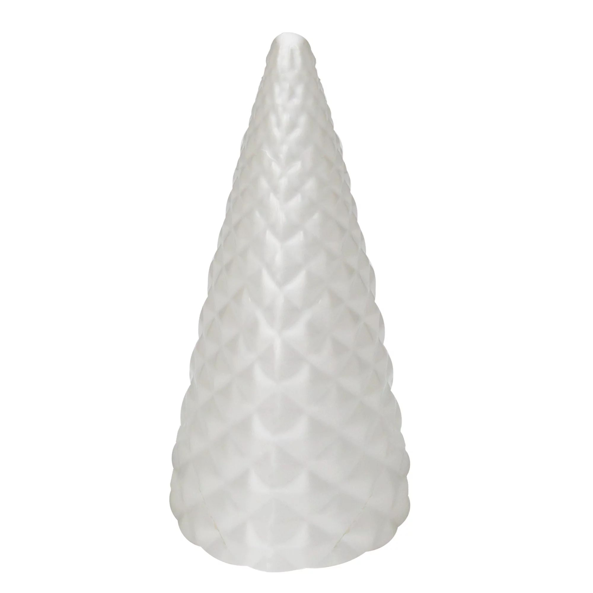 10" White Diamond Pattern Ceramic Cone Table Top Christmas Tree - Walmart.com | Walmart (US)