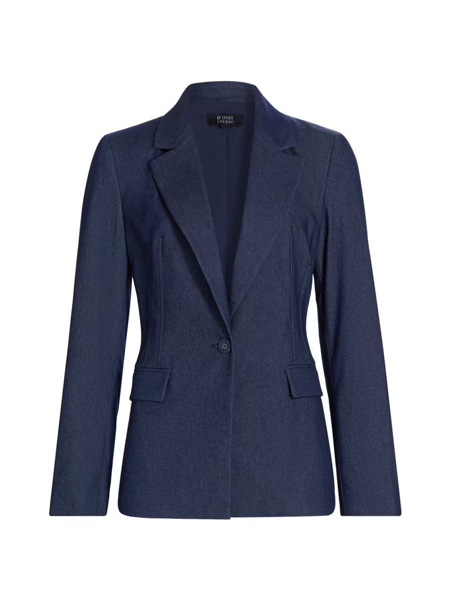 Stretch-Denim Single-Breasted Blazer | Saks Fifth Avenue