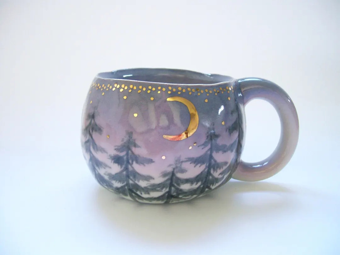 Forest Moon Mug in Purple - Etsy | Etsy (Global)
