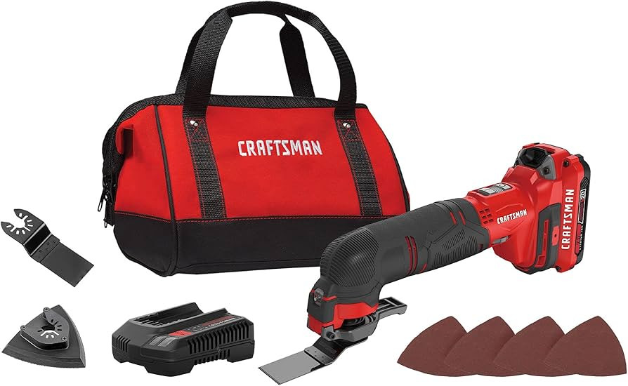 CRAFTSMAN V20 Cordless Multi-Tool, Oscillating Tool Kit, Blades, Sand Paper, Battery and Charger ... | Amazon (US)
