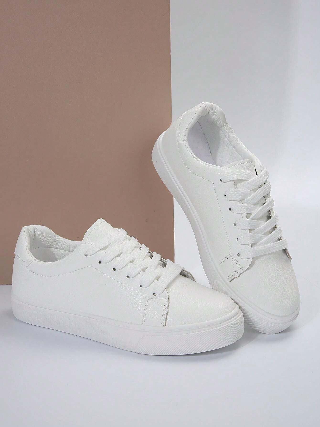 [Please Order One Size Up, It Runs Small] 2025 Spring New Women White Skateboard Shoes, Fashionab... | SHEIN