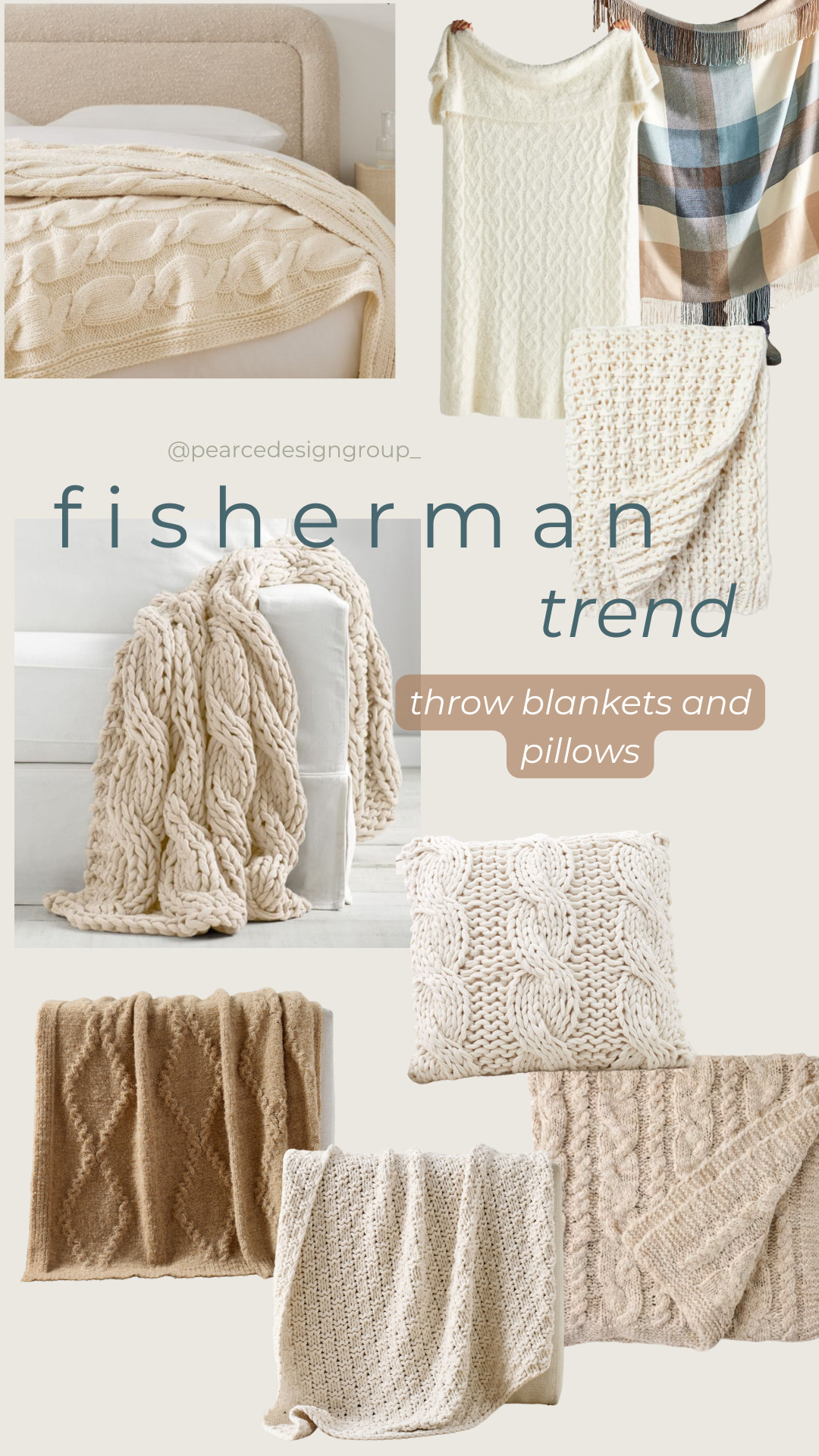 The fisherman trend, but make it home decor - throw blanket and pillow edition! As a coastal design firm, we are loving this trend. No cheesy "beachy" theme items or old man statues here! What do you think? Would you try this trend? 

 #LTKHome